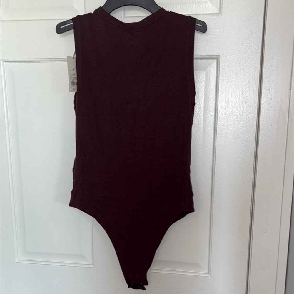 NWT A New Day Dark Brown Drape Front Bodysuit - Picture 3 of 3